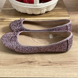 Cat and Jack Sparkle pink flats size 5